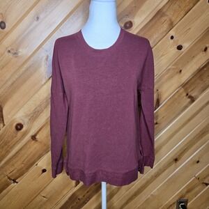 TASC Performance Womens Small Burgundy‎ Long Sleeve Top Bamboo Organic Cotton